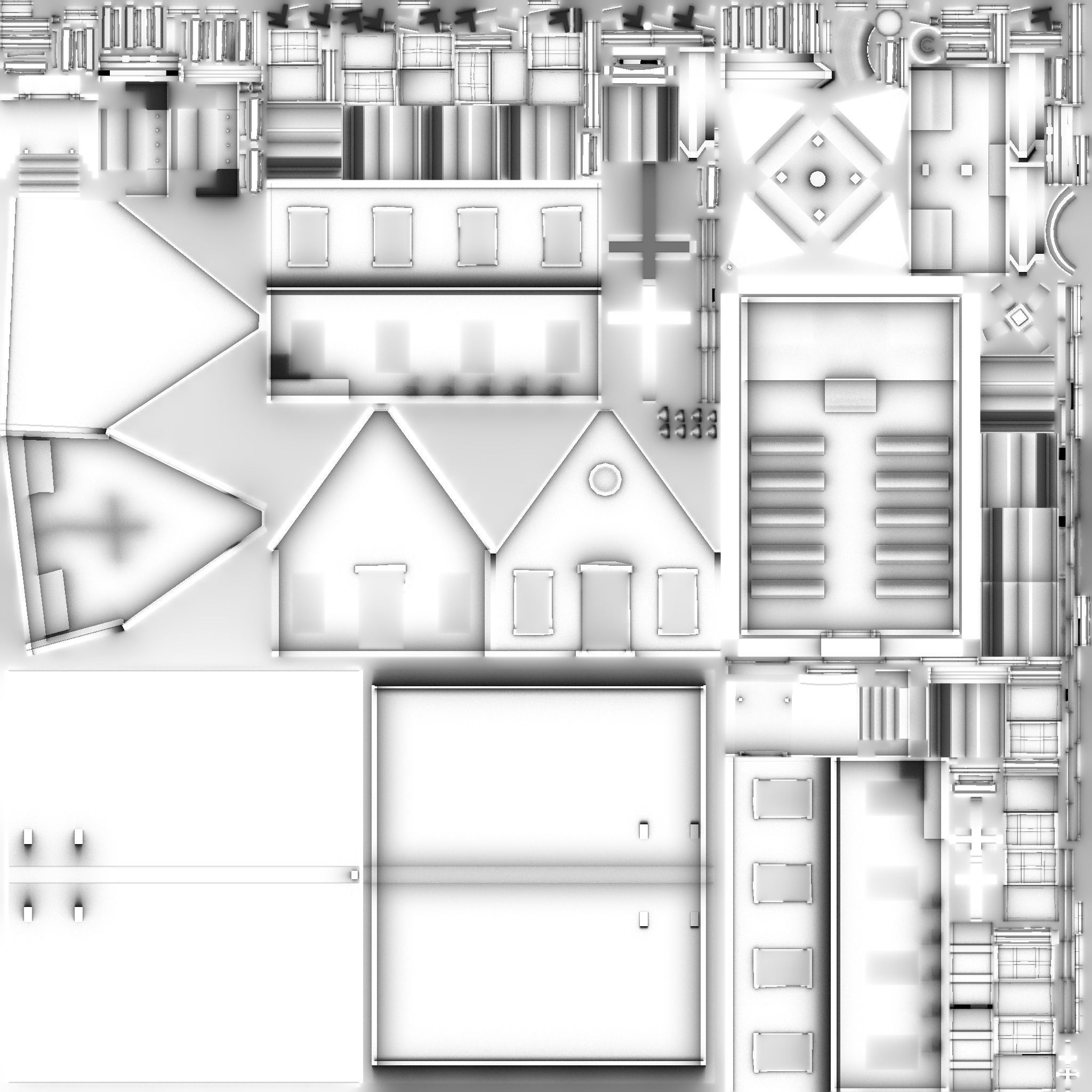 Western Church - Old West Scene Asset - Backdrop Full Perm Low-poly 3D model_17