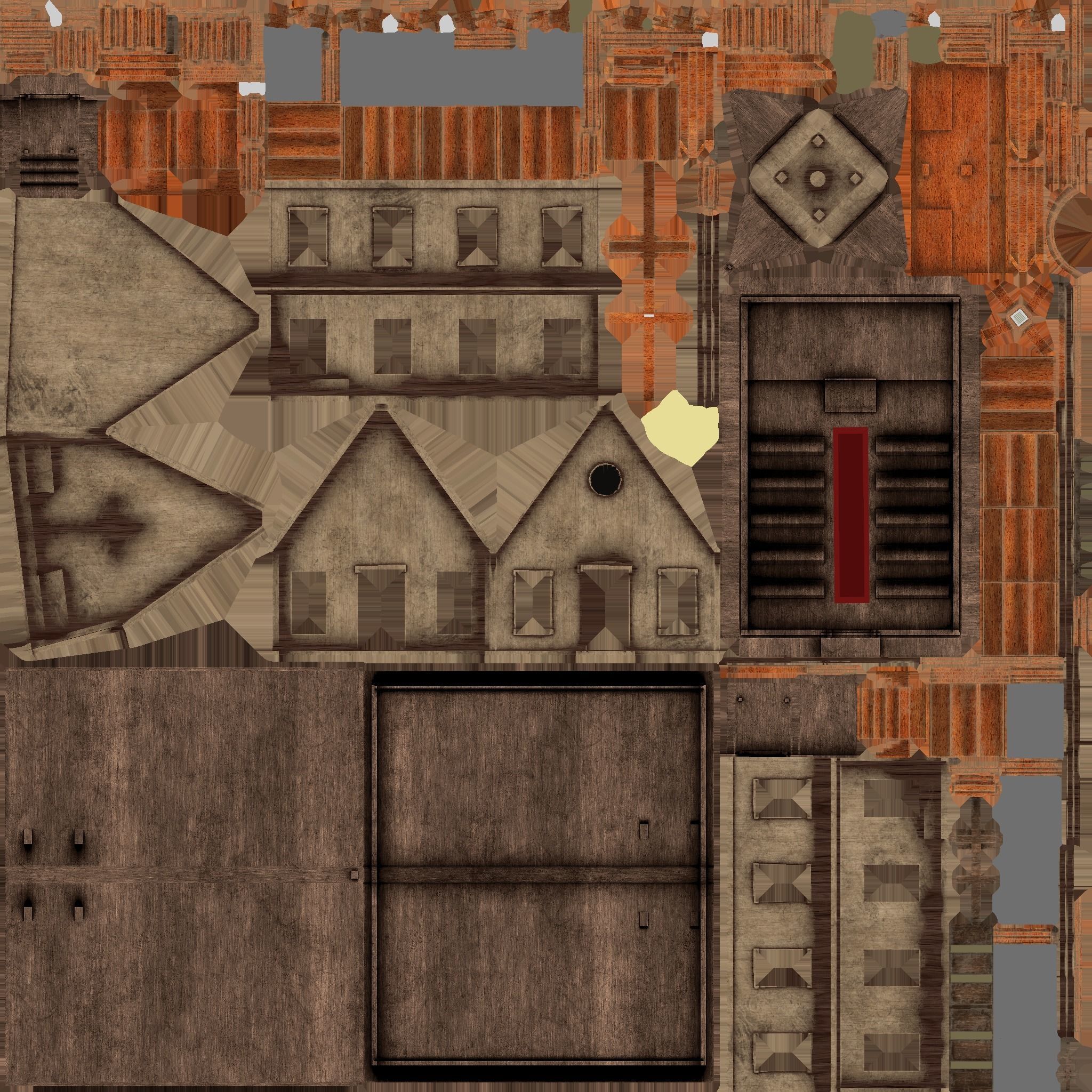 Western Church - Old West Scene Asset - Backdrop Full Perm Low-poly 3D model_16