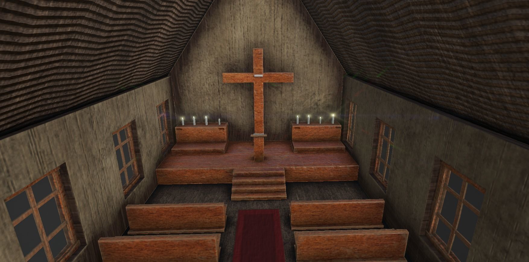 Western Church - Old West Scene Asset - Backdrop Full Perm Low-poly 3D model_8