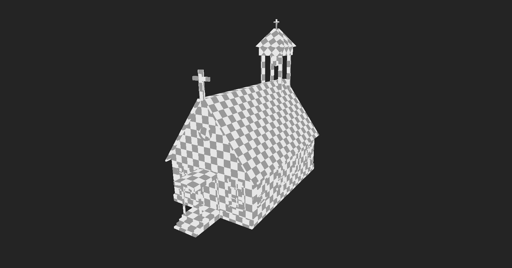 Western Church - Old West Scene Asset - Backdrop Full Perm Low-poly 3D model_10