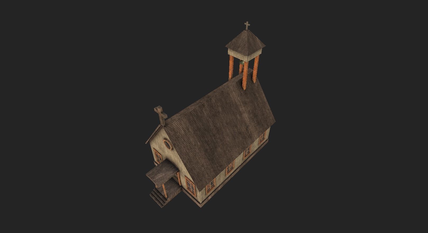 Western Church - Old West Scene Asset - Backdrop Full Perm Low-poly 3D model_3