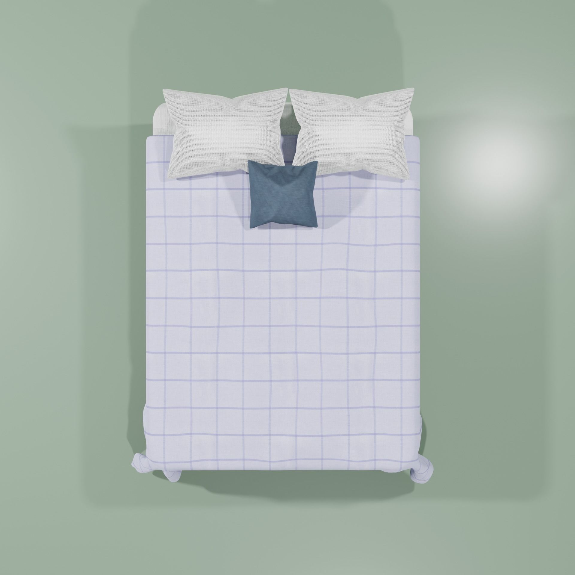 Full Size Bed Low-poly 3D model_3