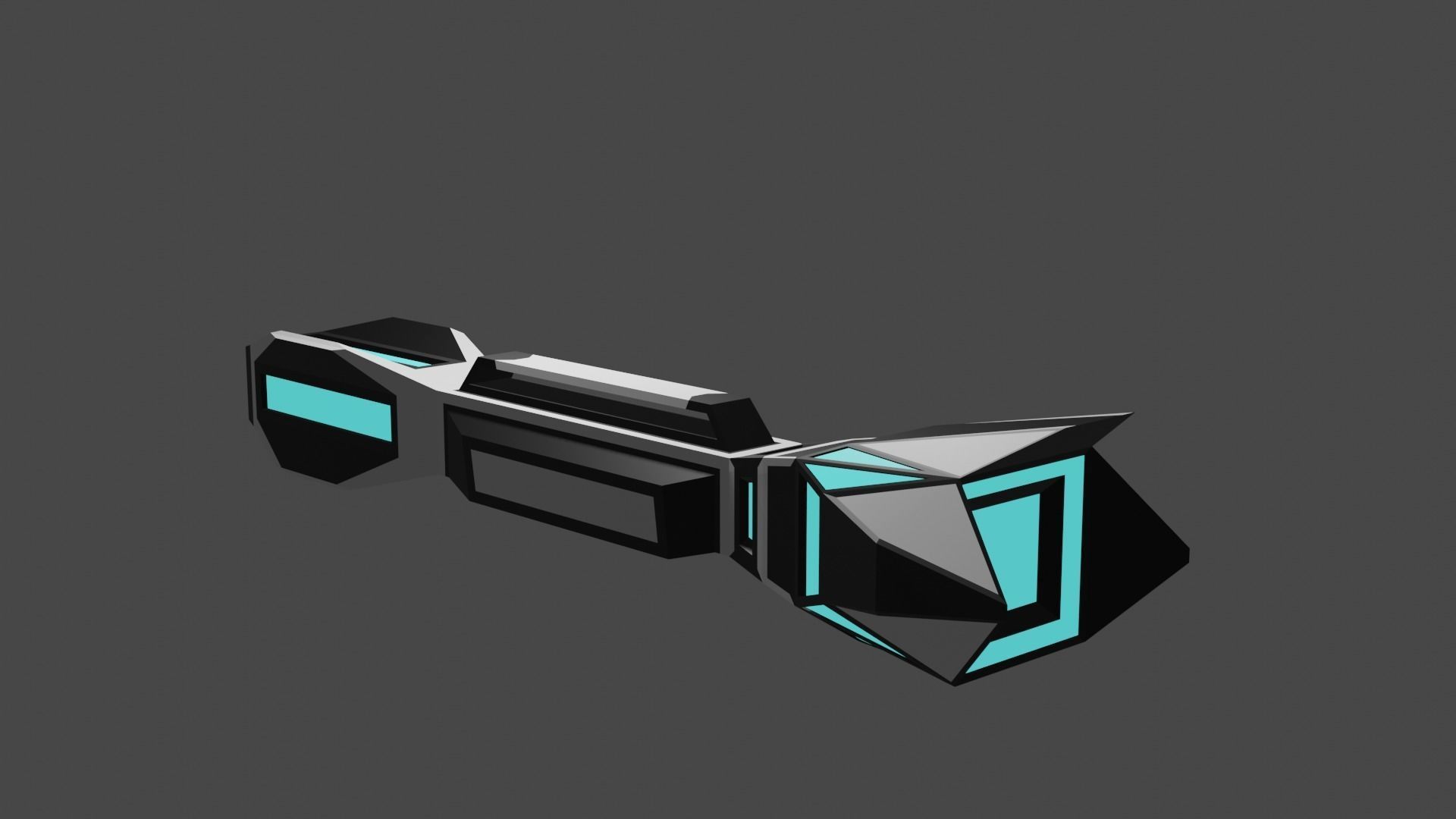 Plasma cannon Low-poly 3D model_1