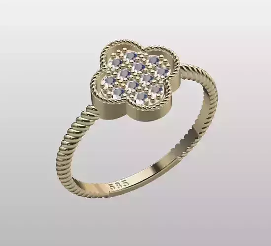 Ring clover zirconia lightweight
