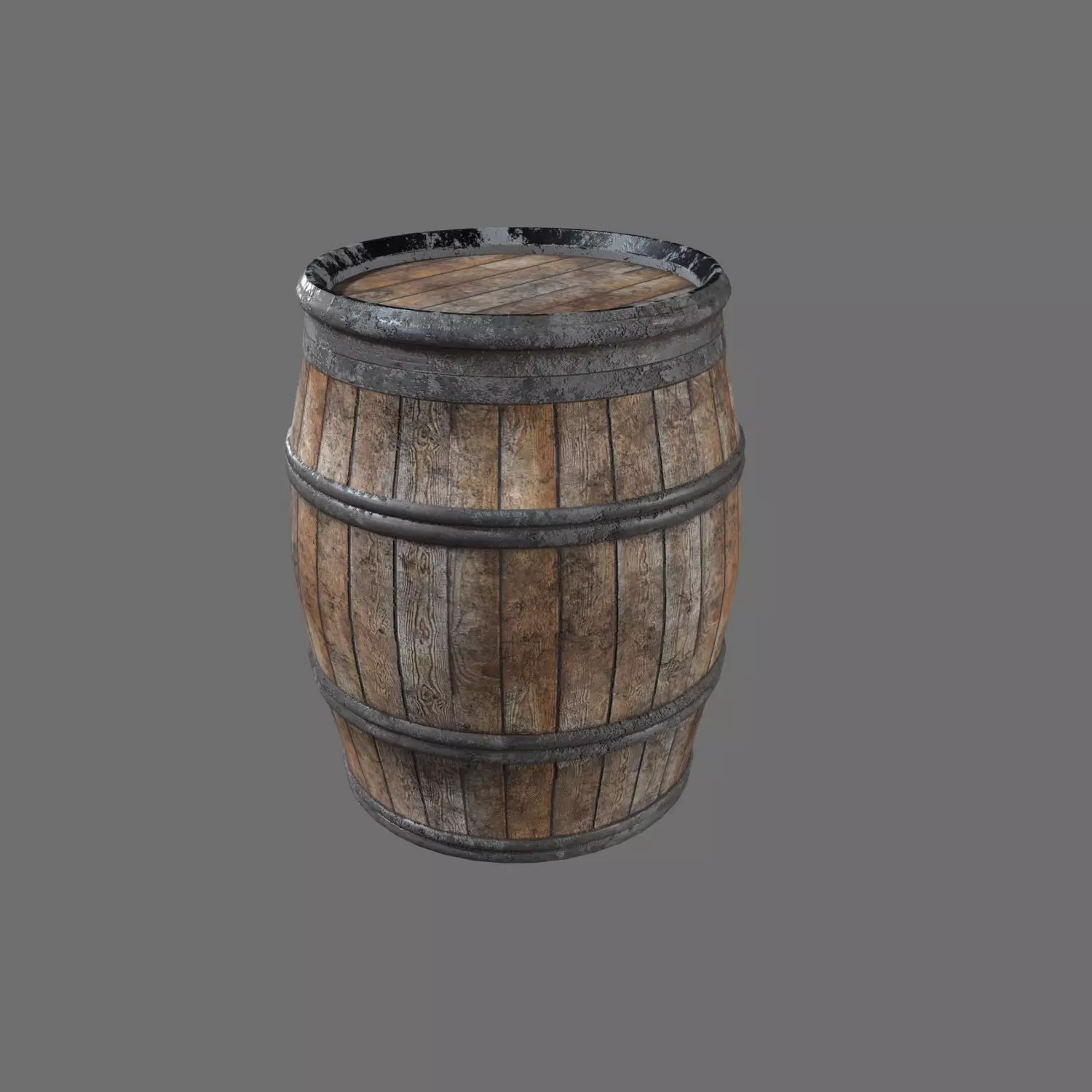 medieval Barrel Low-poly 3D model_0