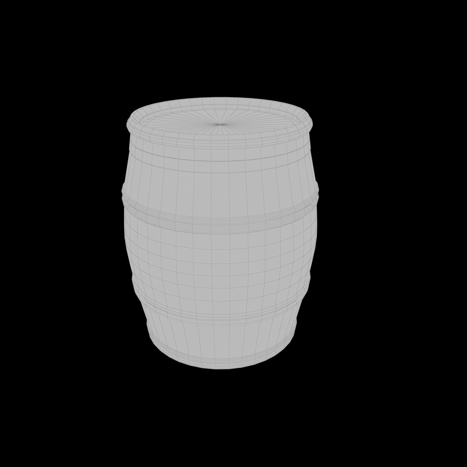medieval Barrel Low-poly 3D model_1