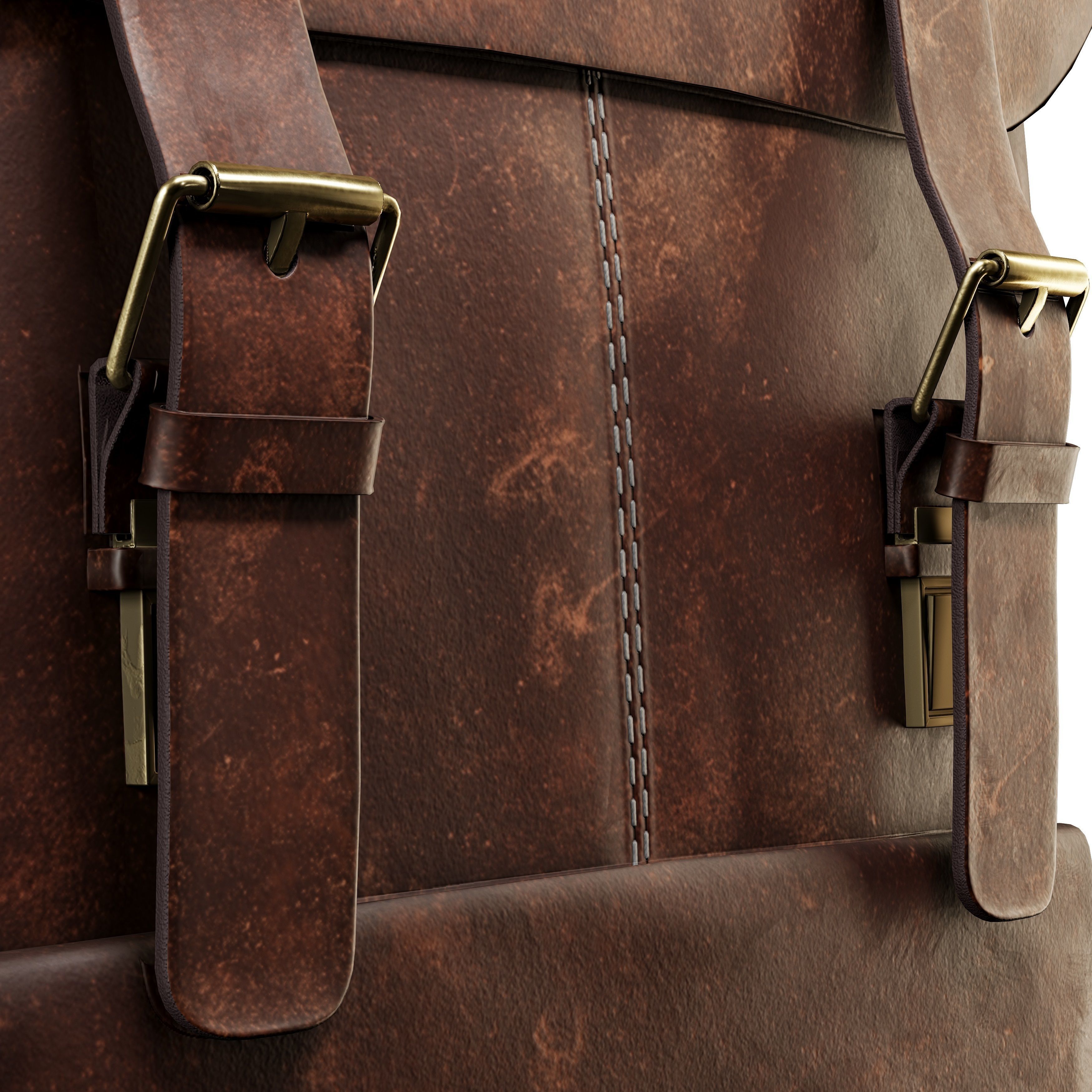 brown leather bag - Smart Material Low-poly 3D model_3