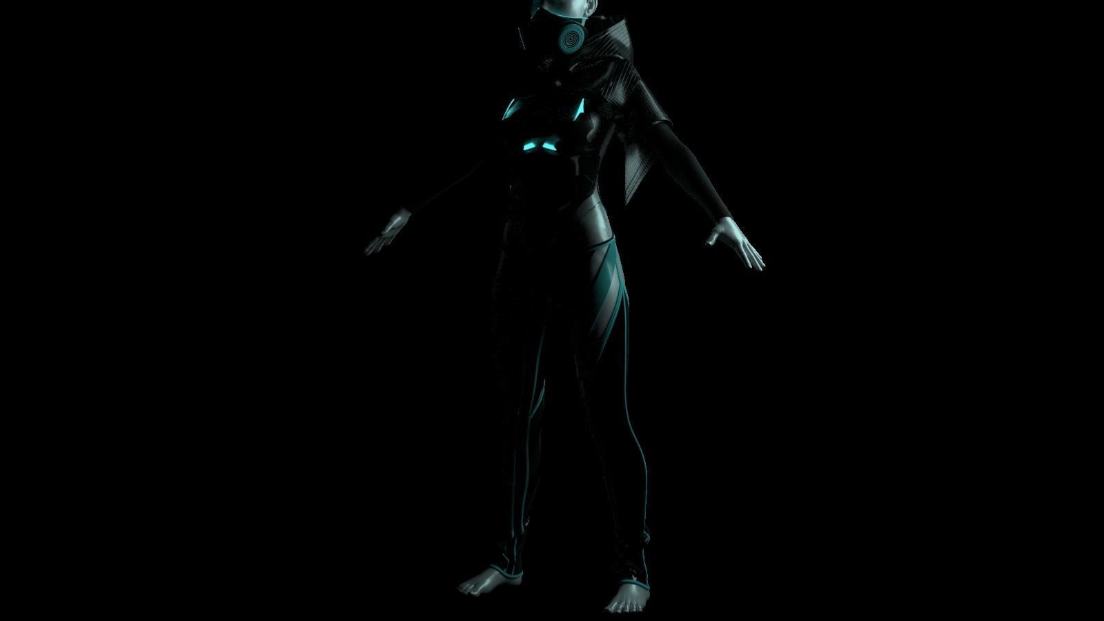 Cyberpunk suite and mask set 3D model_2