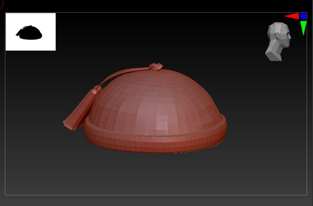 Chinese Hat-01 Low-poly 3D model_5