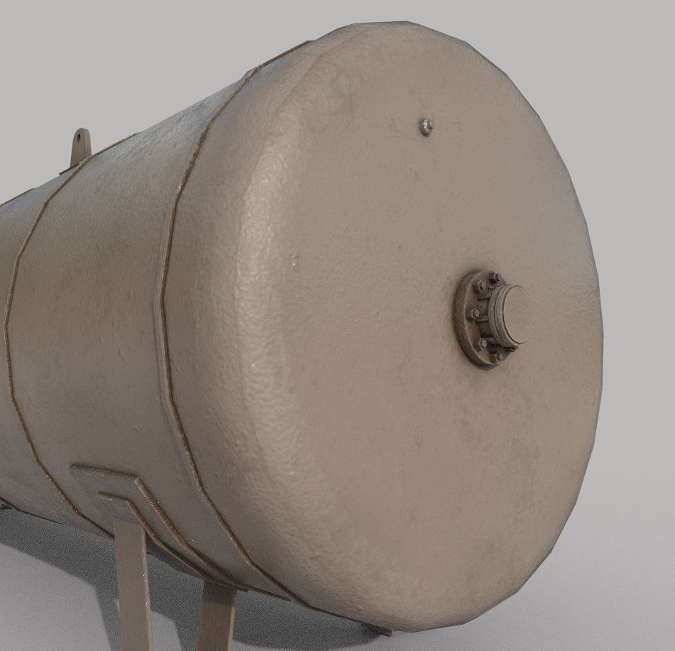 Lpg Storage Tank Old Low-poly 3D model_3