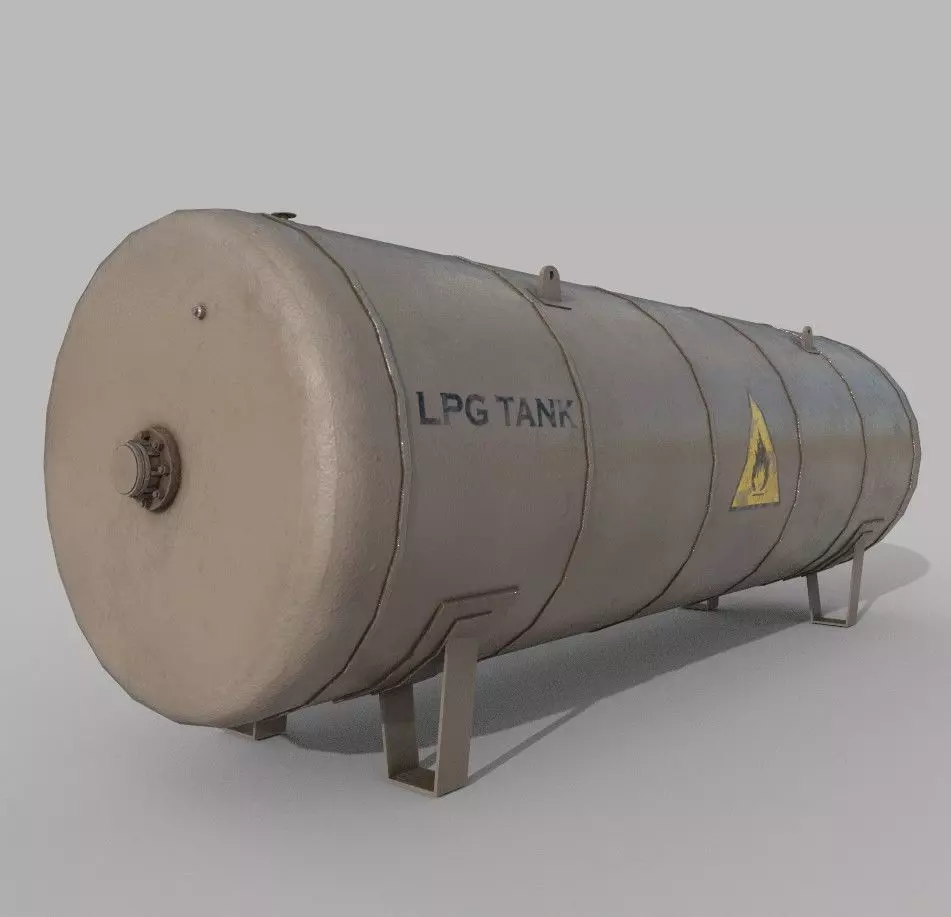 Lpg Storage Tank Old Low-poly 3D model_0