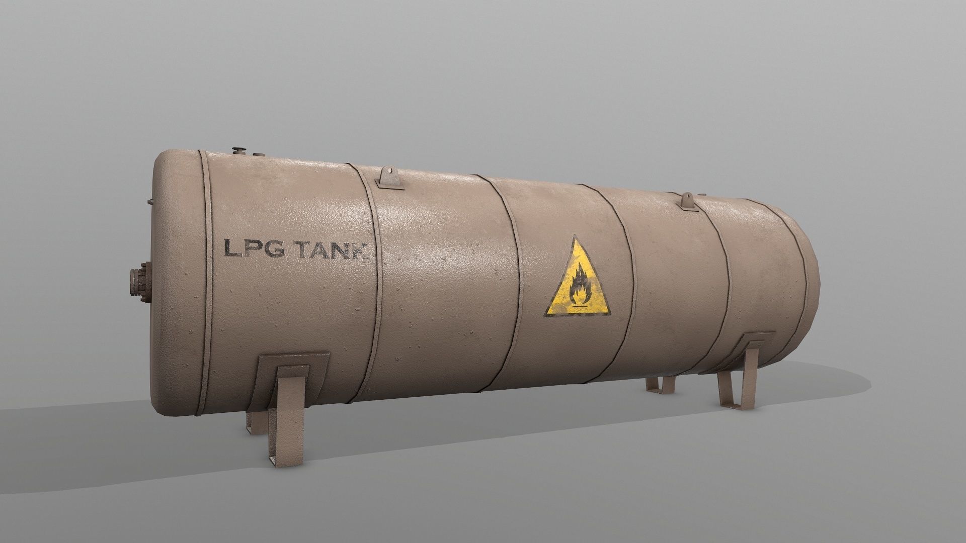 Lpg Storage Tank Old Low-poly 3D model_9