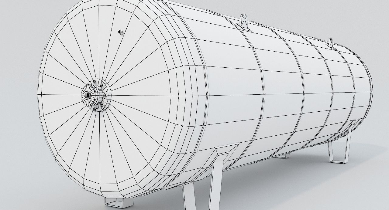 Lpg Storage Tank Old Low-poly 3D model_7