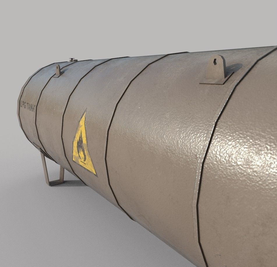 Lpg Storage Tank Old Low-poly 3D model_5
