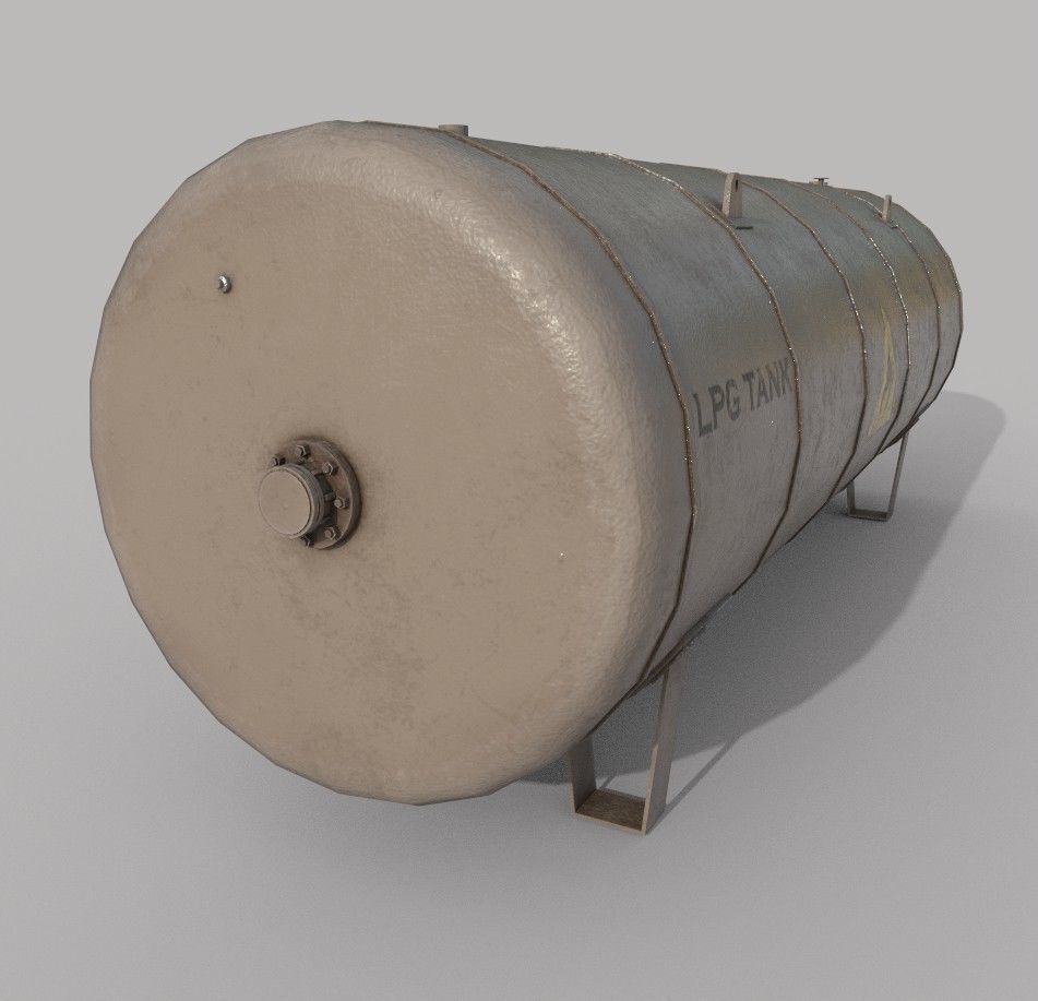 Lpg Storage Tank Old Low-poly 3D model_4