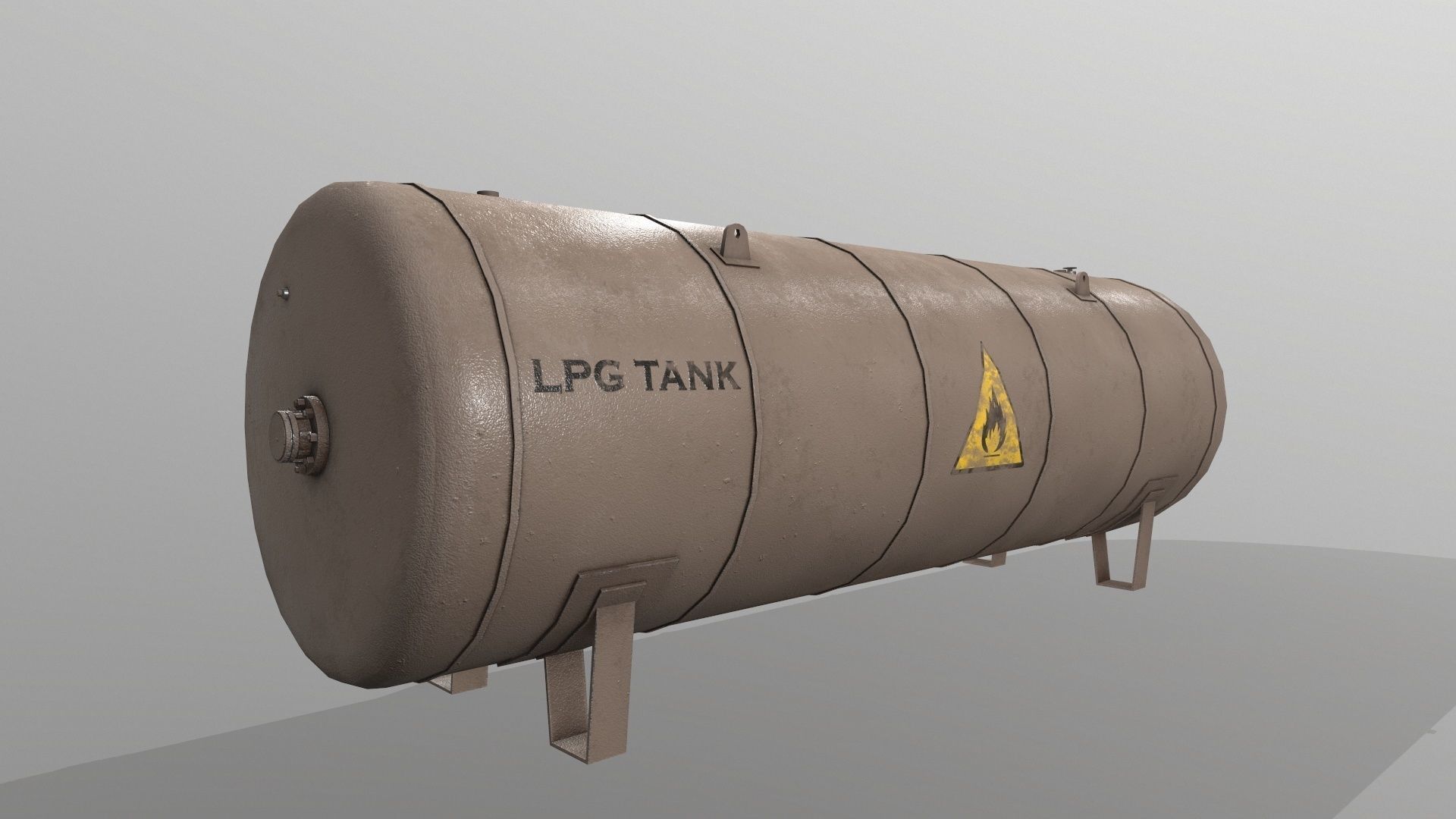 Lpg Storage Tank Old Low-poly 3D model_8