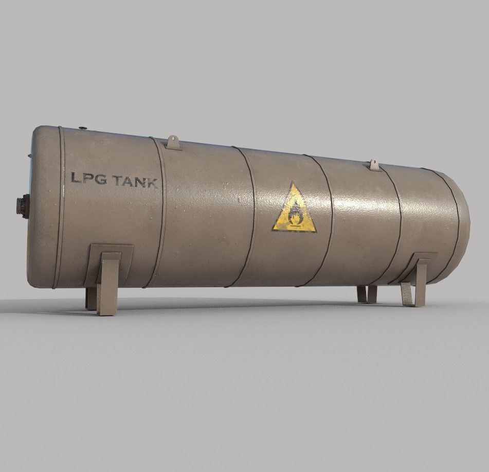 Lpg Storage Tank Old Low-poly 3D model_2