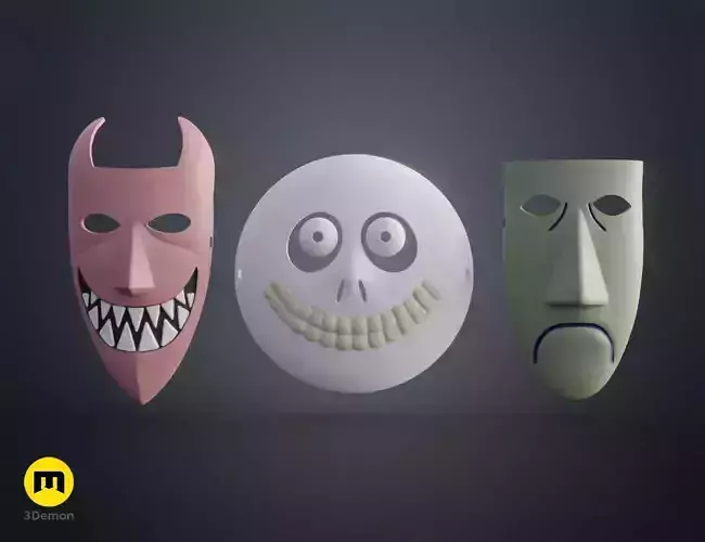 The Nightmare Before Christmas - masks bundle 3D print model