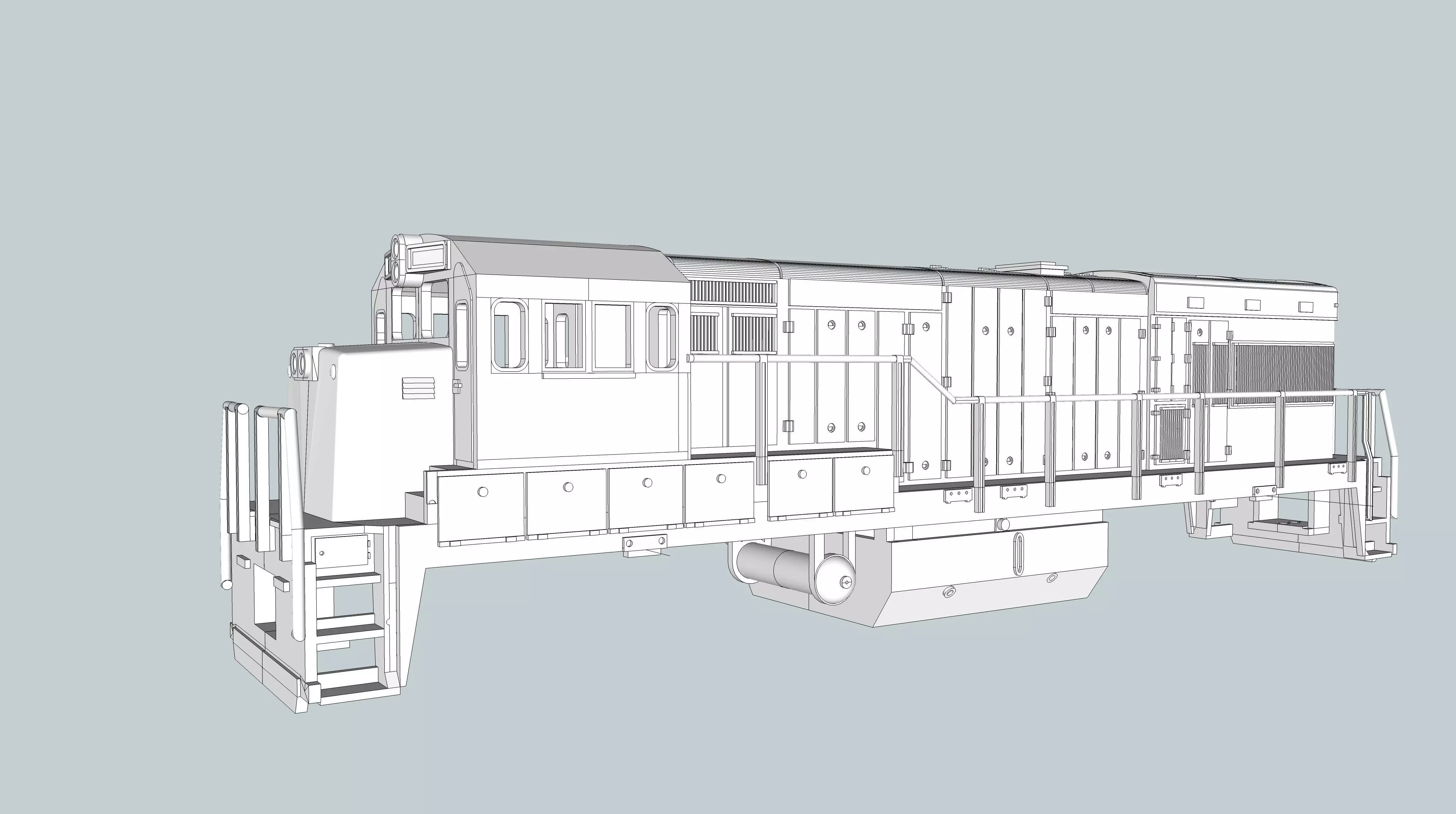 GE U18B Locomotive Shell N Scale 3D print model_0