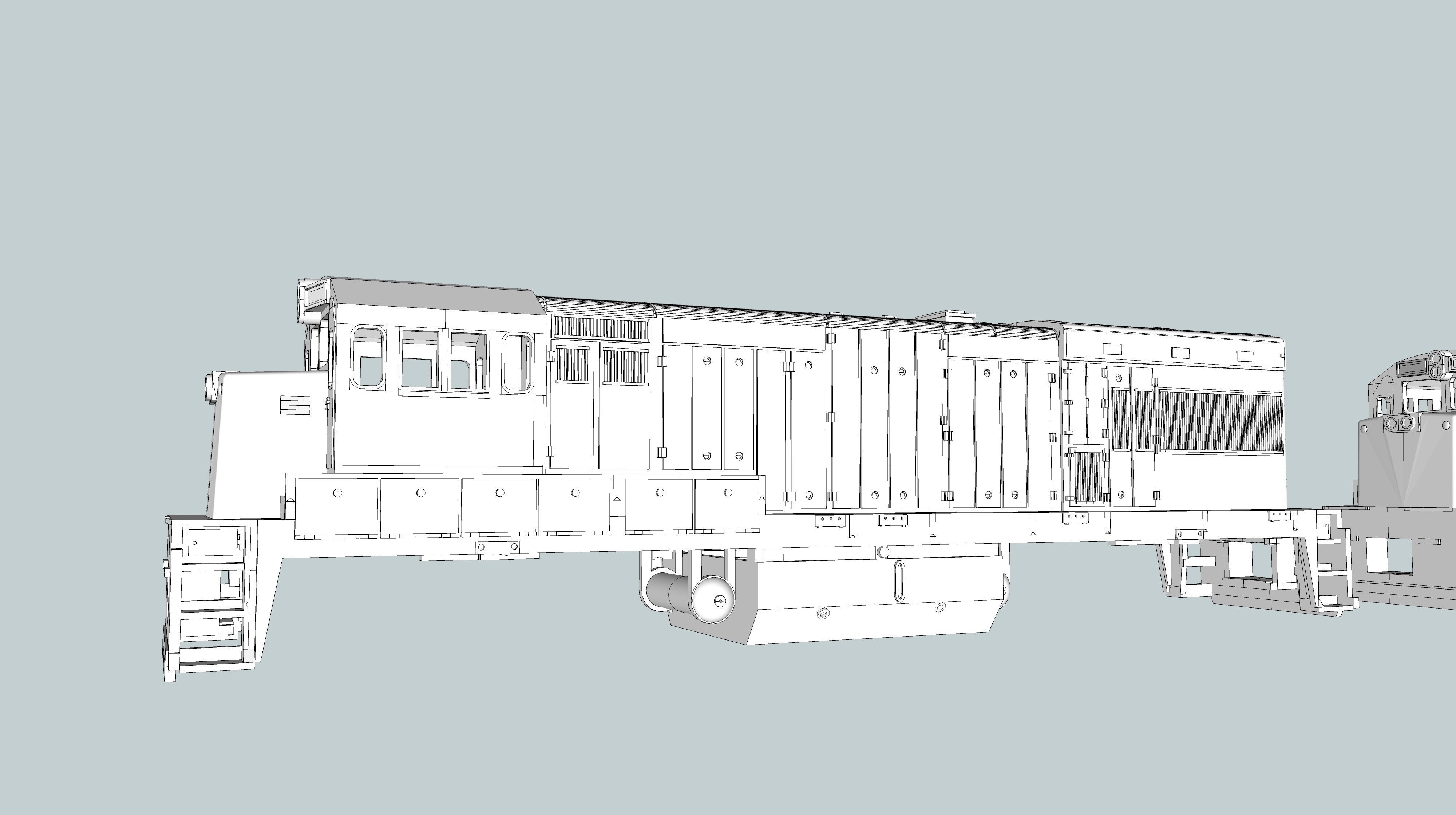 GE U18B Locomotive Shell N Scale 3D print model_3