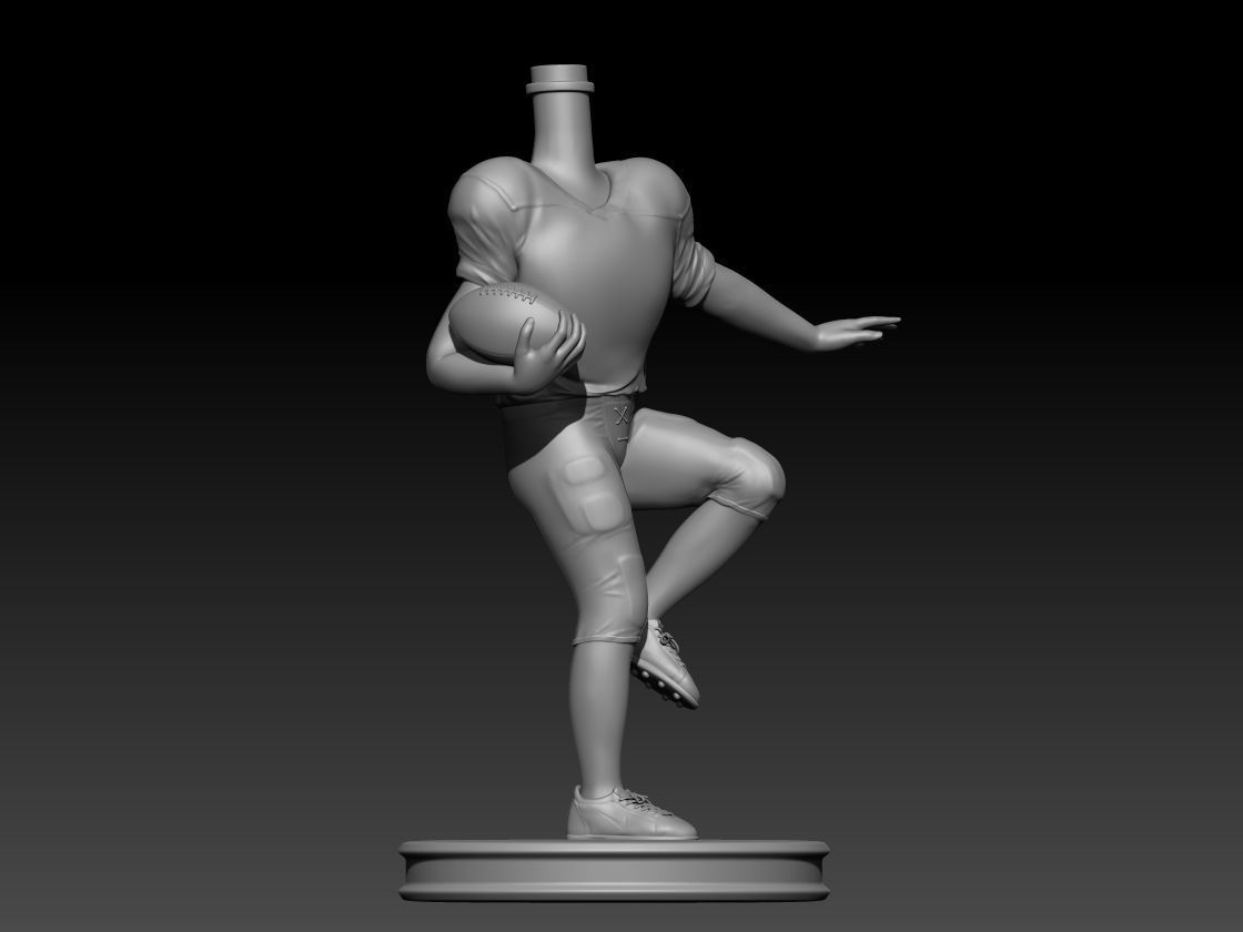 3D Printable American Football Boy Man Bubble Head 3D print model_3
