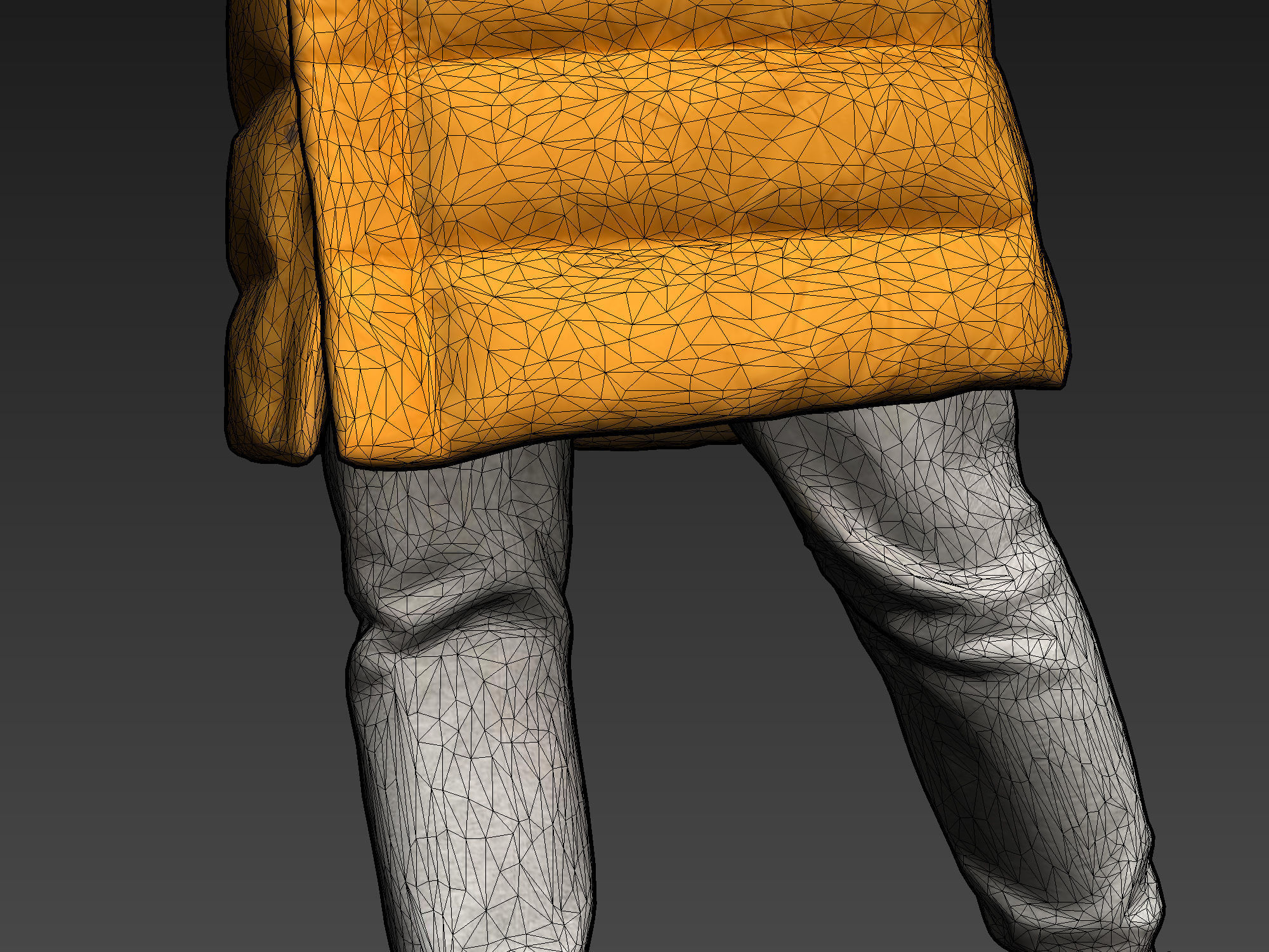 Stylized Man walking in yellow jacket 3D model_5