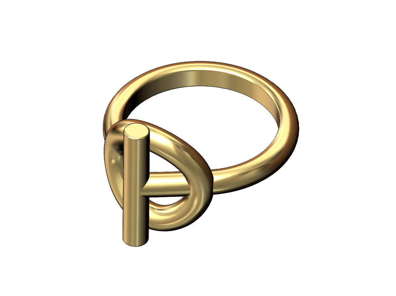 Toggle motif ring US size 5to11 3D print model_2