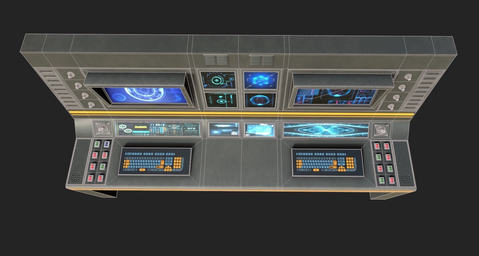 SciFi Terminal Low-poly 3D model_9