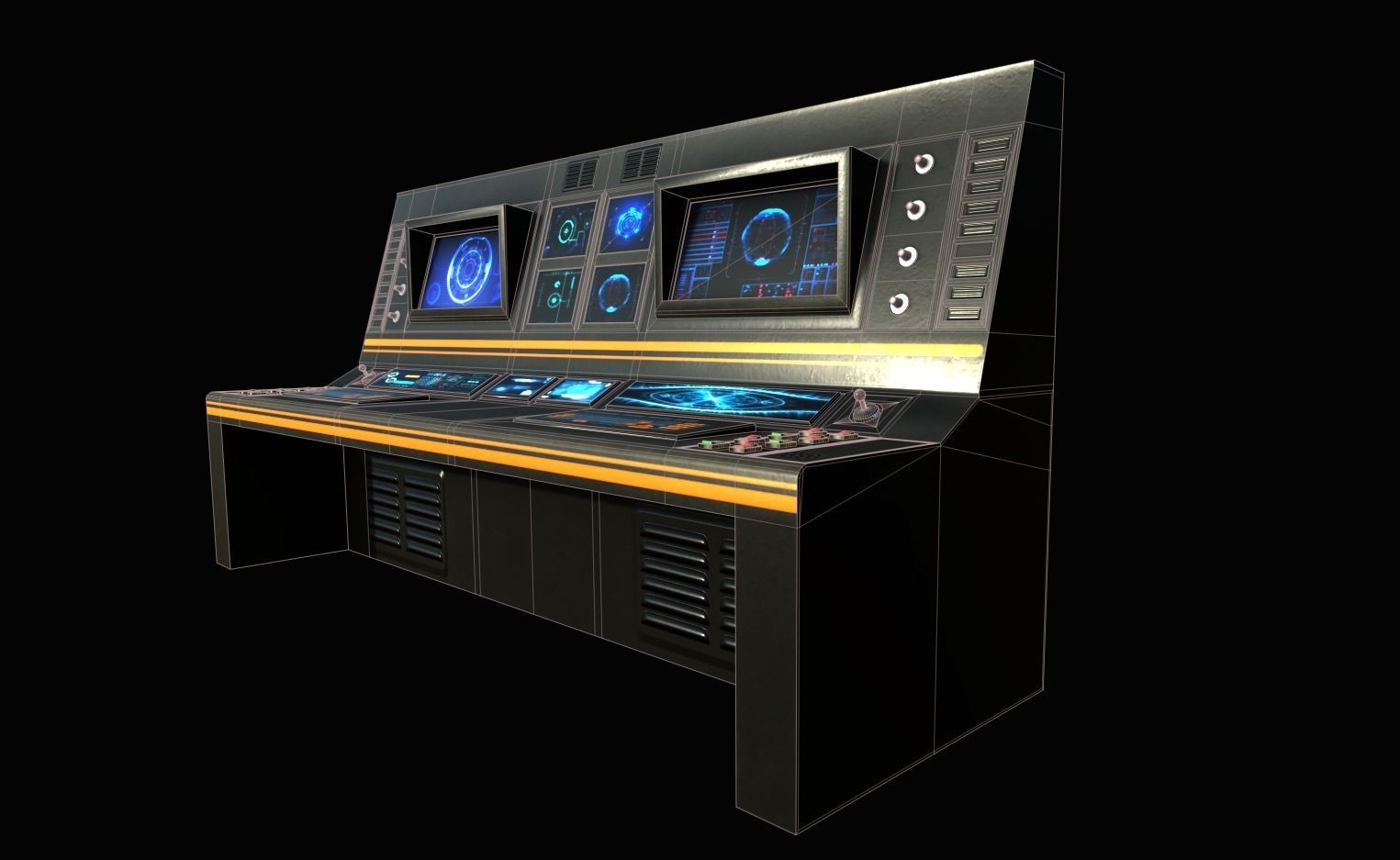 SciFi Terminal Low-poly 3D model_5