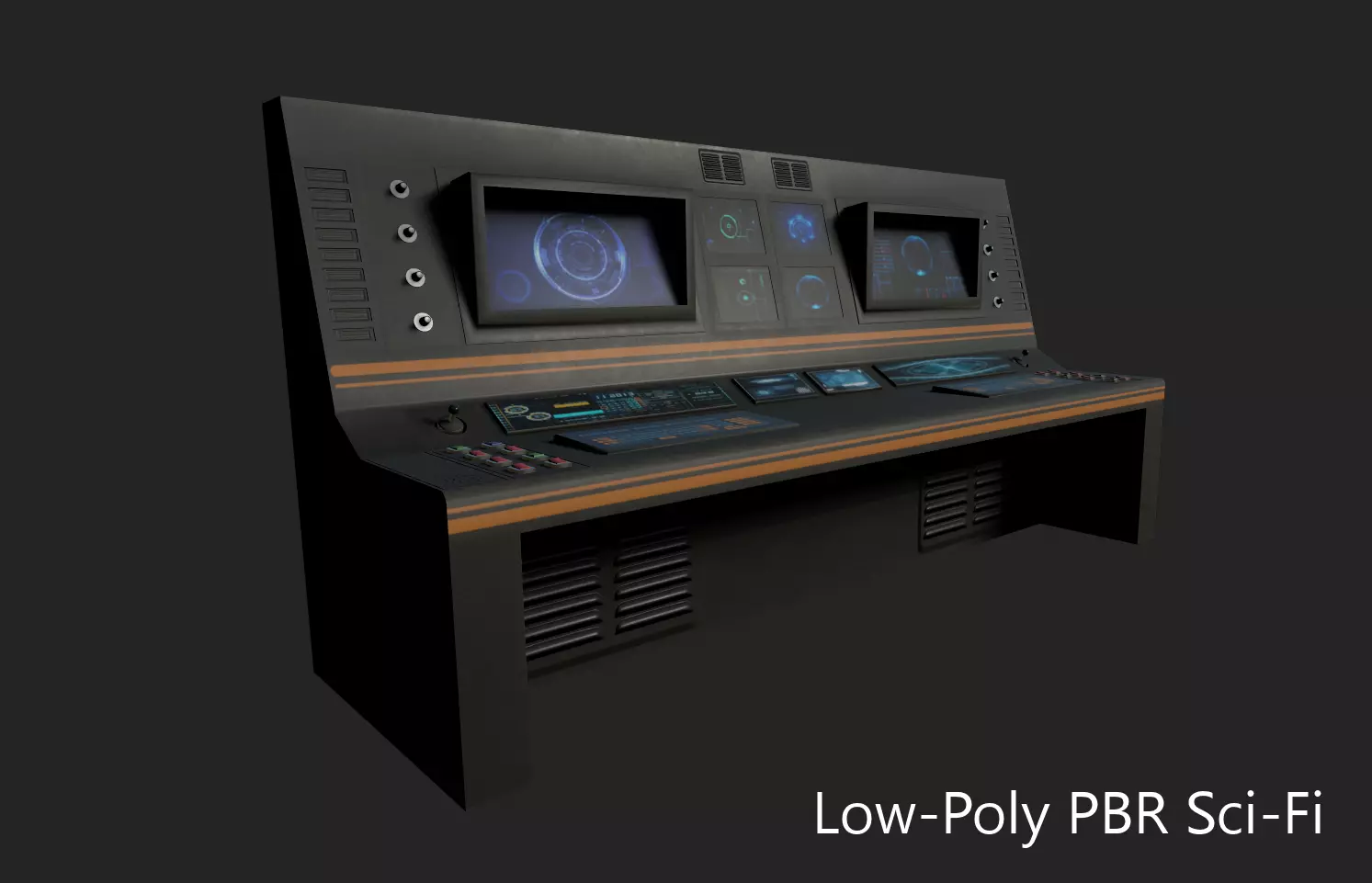 SciFi Terminal Low-poly 3D model_0