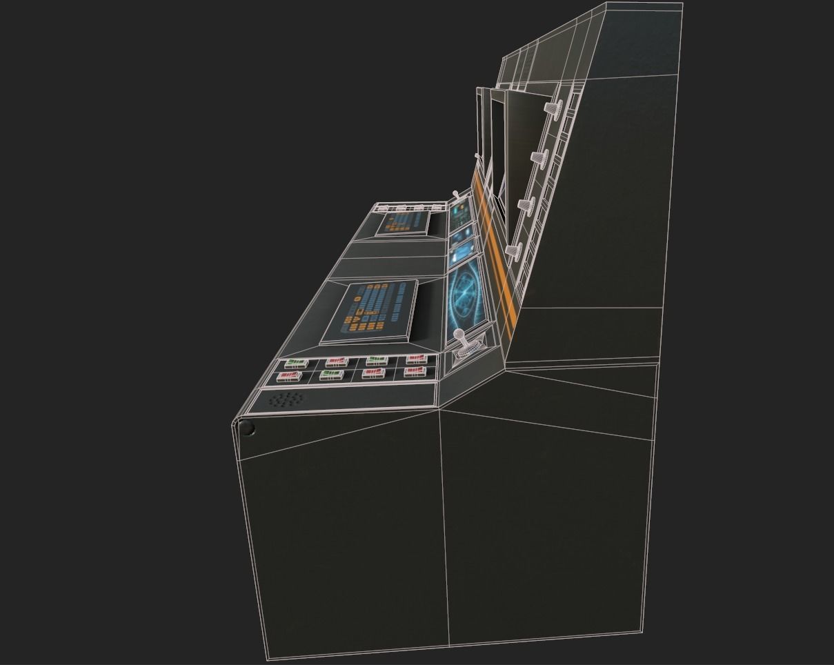 SciFi Terminal Low-poly 3D model_11