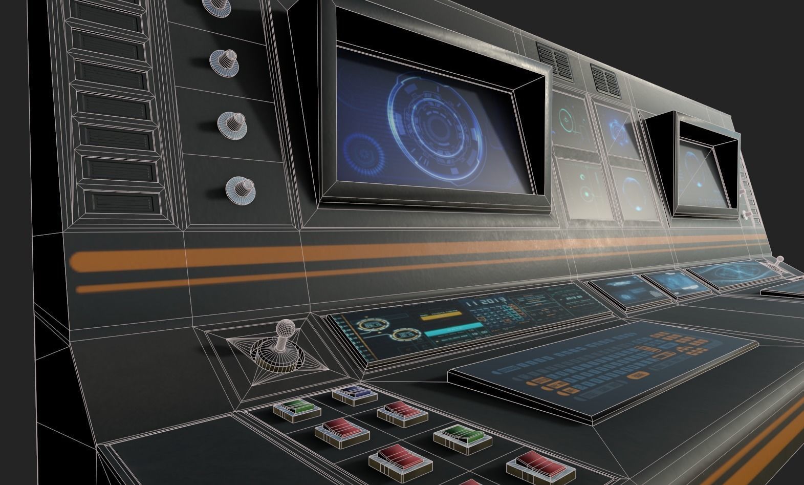 SciFi Terminal Low-poly 3D model_17