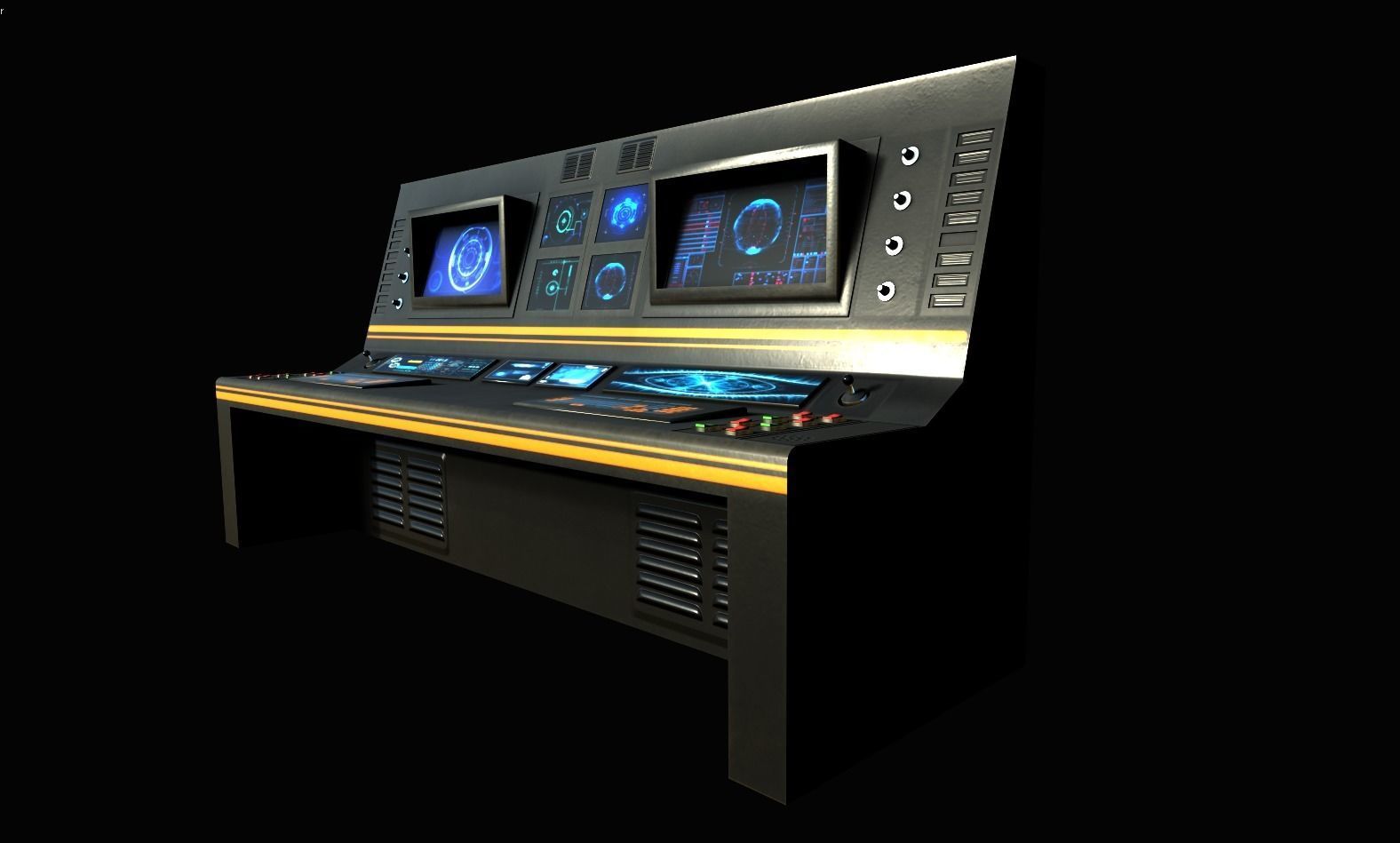 SciFi Terminal Low-poly 3D model_4