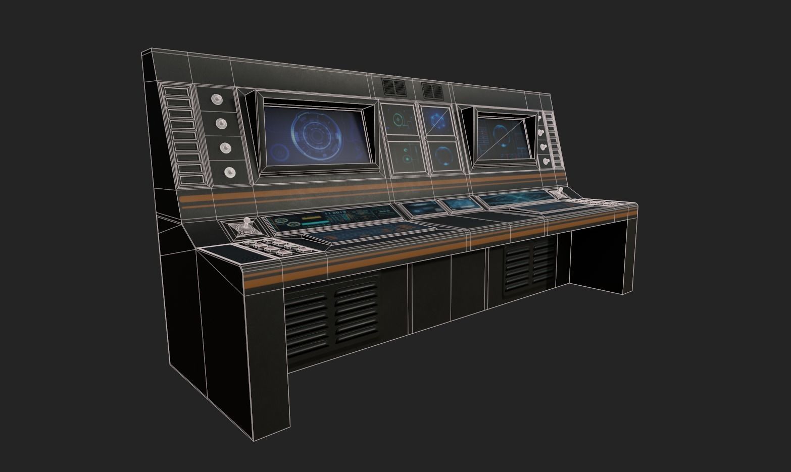 SciFi Terminal Low-poly 3D model_1