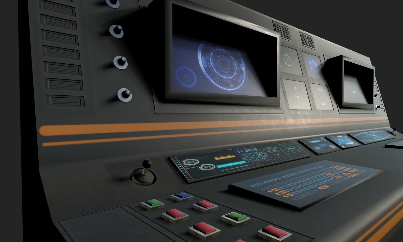 SciFi Terminal Low-poly 3D model_16