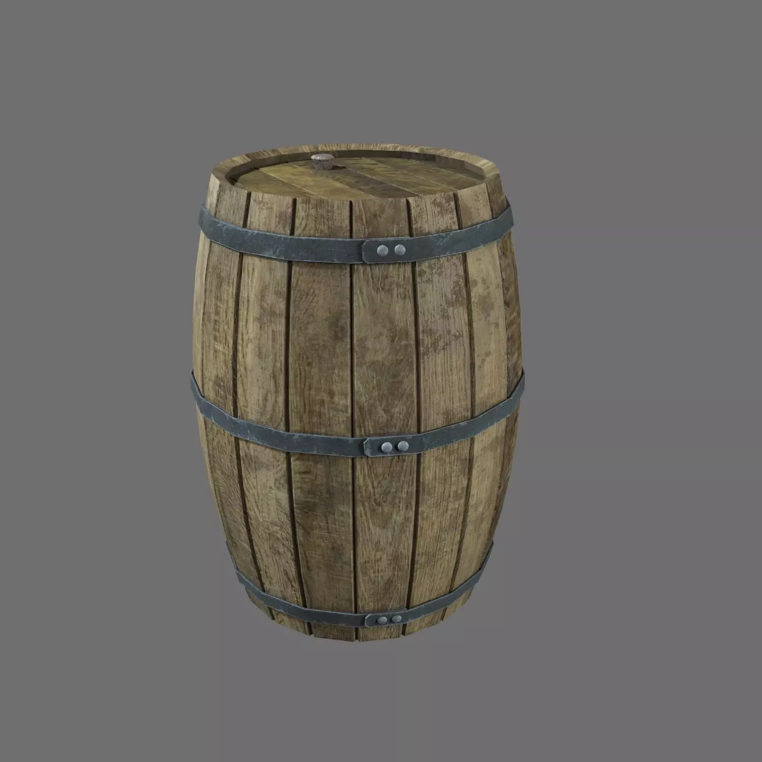 medieval Barrel Low-poly 3D model_0