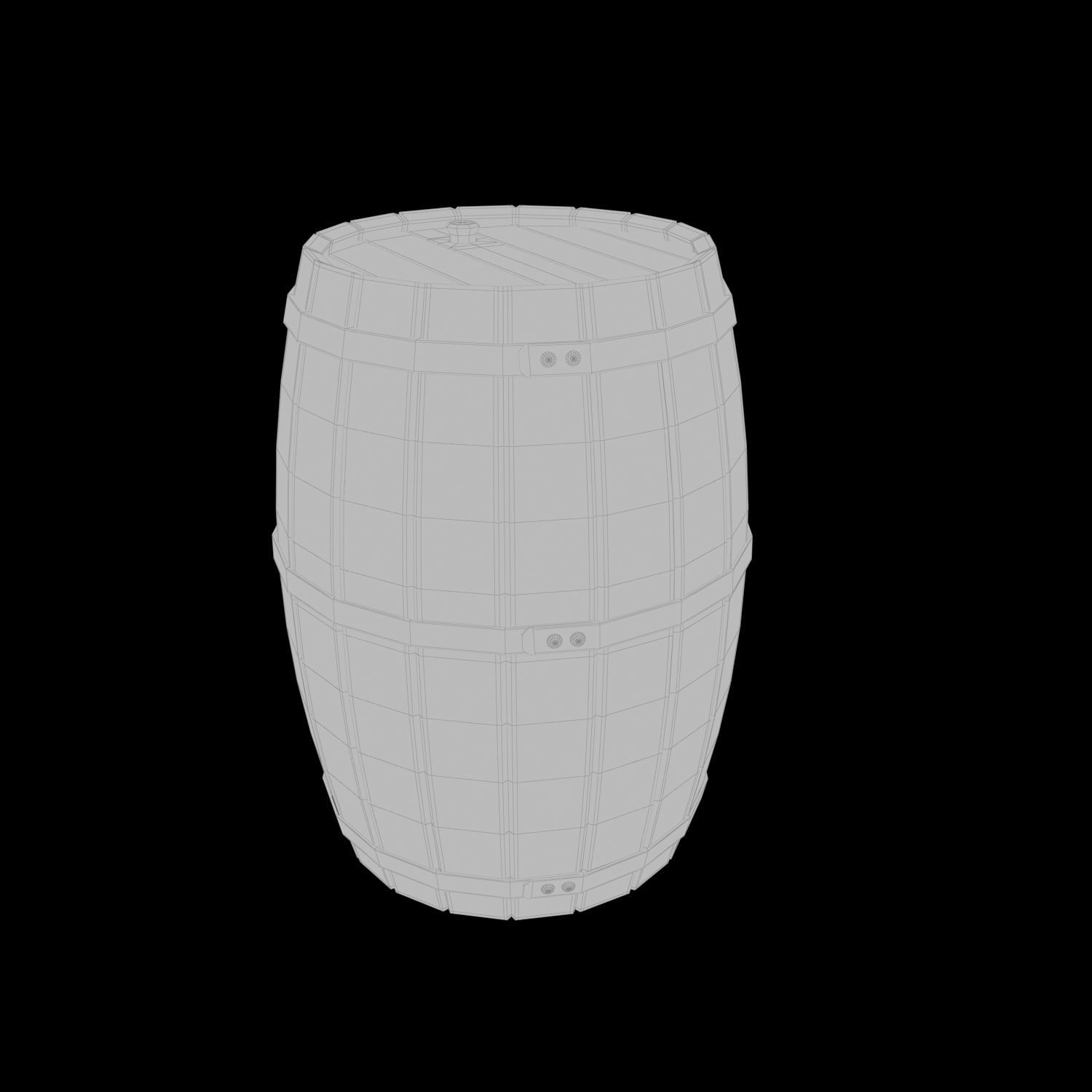 medieval Barrel Low-poly 3D model_1