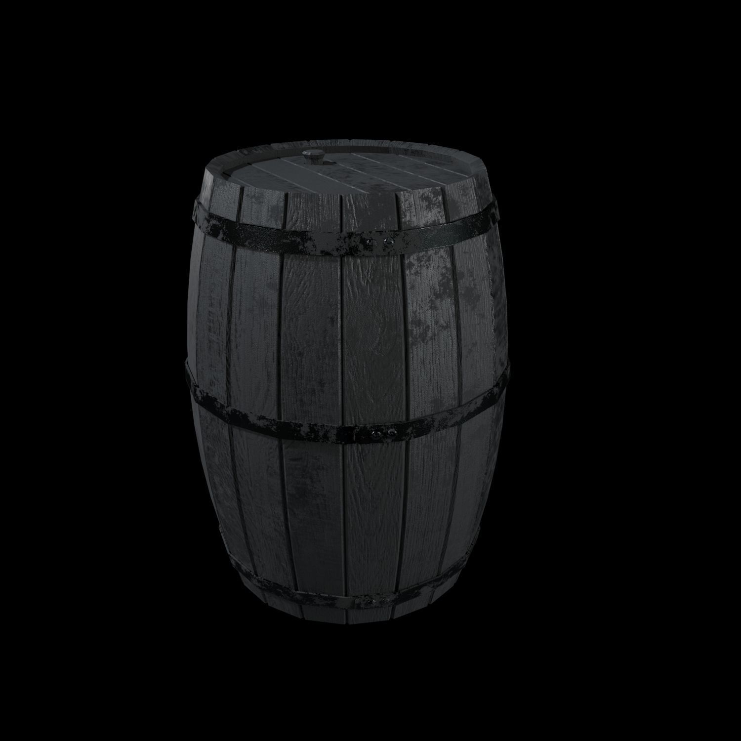 medieval Barrel Low-poly 3D model_2