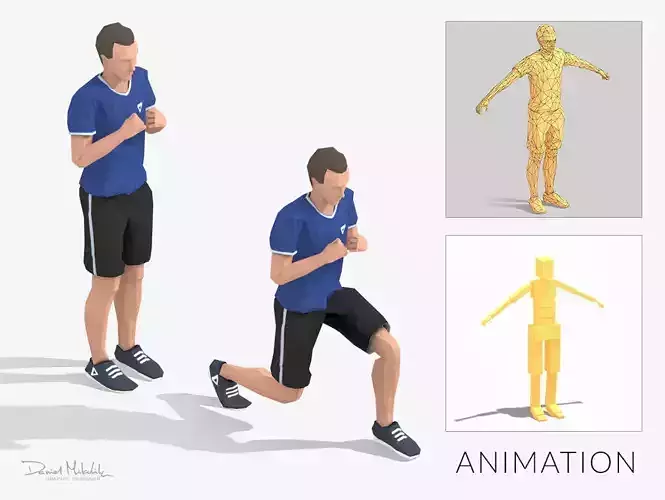 Step Front  Exercise Man Animation