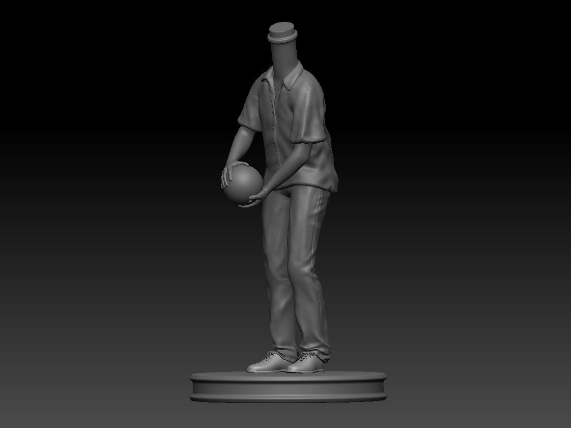 3D Printable Bowling Player Man Bubble Head 3D print model_1