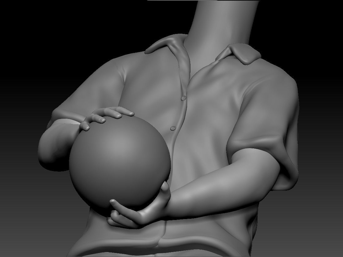 3D Printable Bowling Player Man Bubble Head 3D print model_8