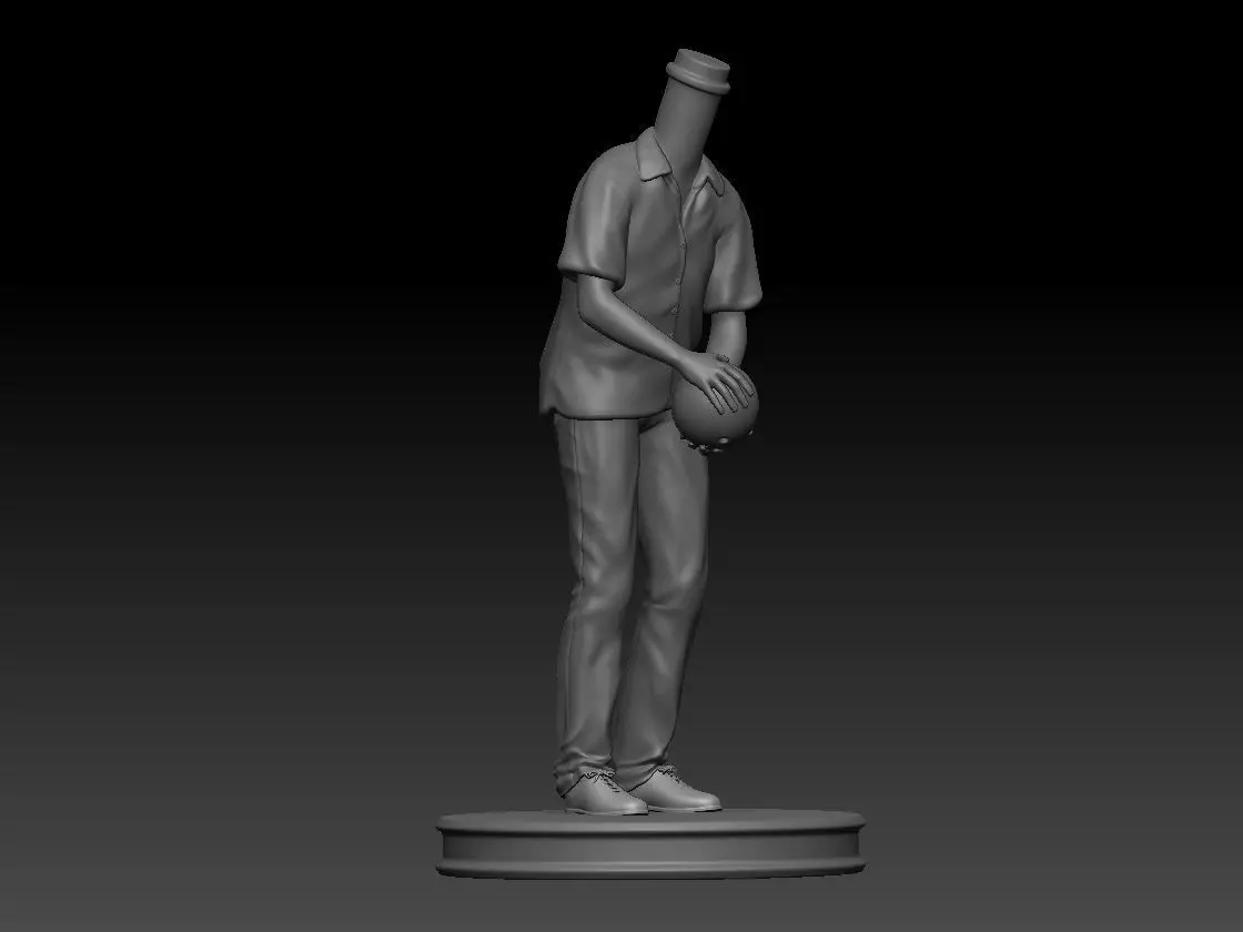3D Printable Bowling Player Man Bubble Head 3D print model_0