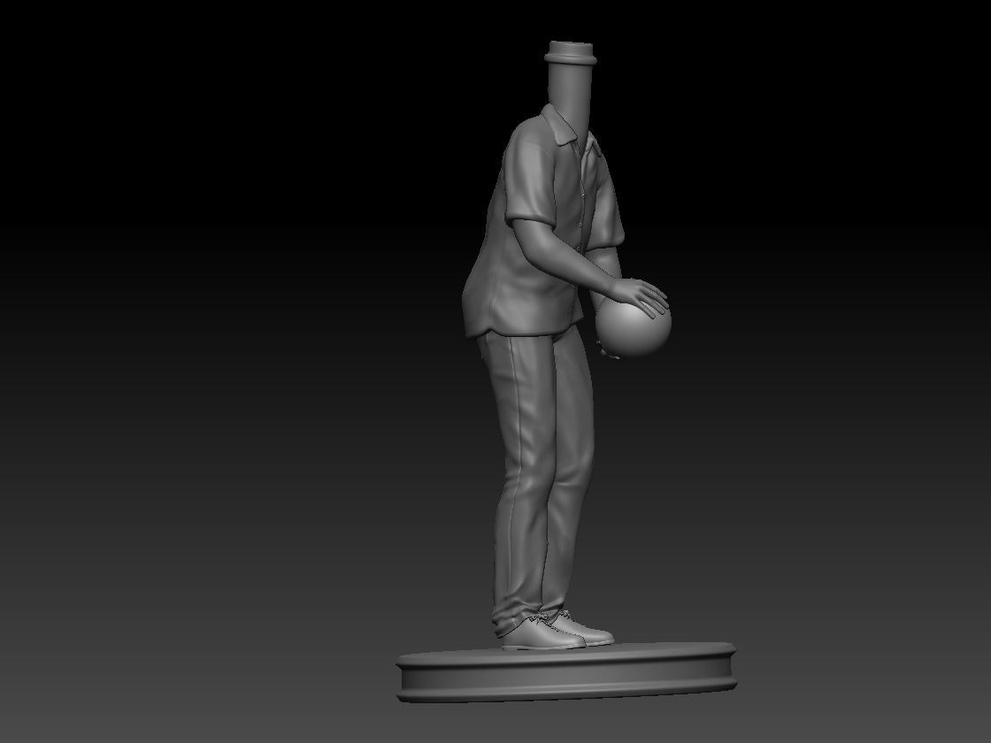 3D Printable Bowling Player Man Bubble Head 3D print model_4