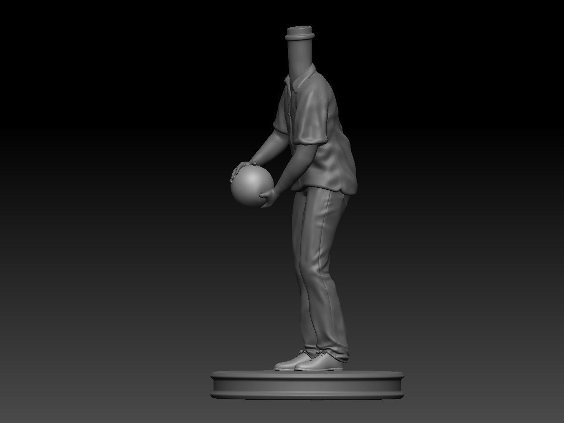 3D Printable Bowling Player Man Bubble Head 3D print model_5