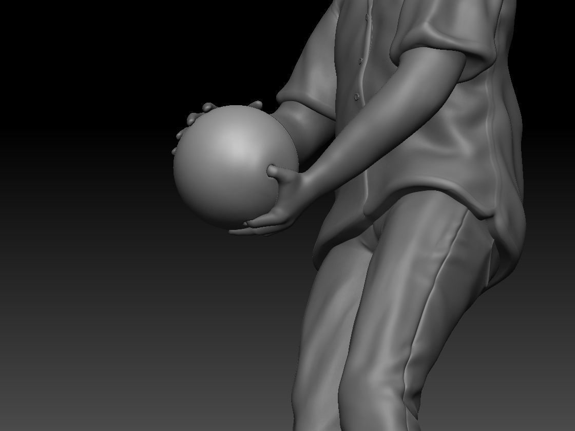 3D Printable Bowling Player Man Bubble Head 3D print model_6