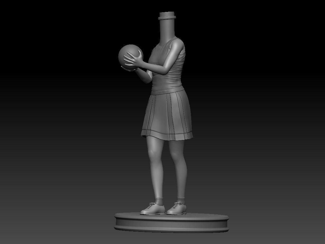 3D Printable Bowling Player Woman Bubble Head 3D print model_1