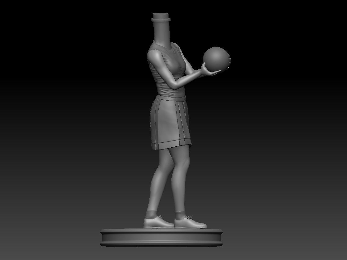 3D Printable Bowling Player Woman Bubble Head 3D print model_2