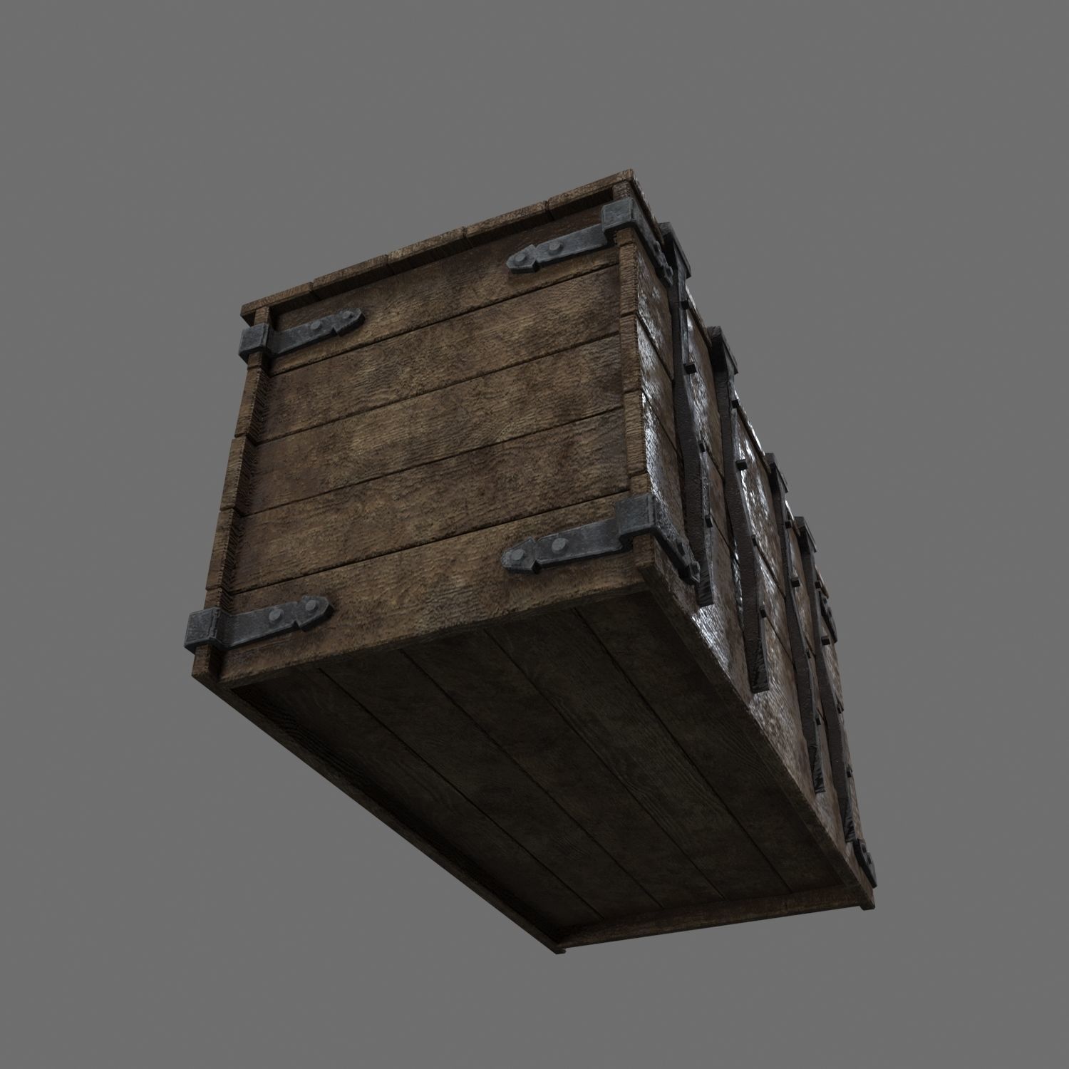 medieval Chest Low-poly 3D model_4