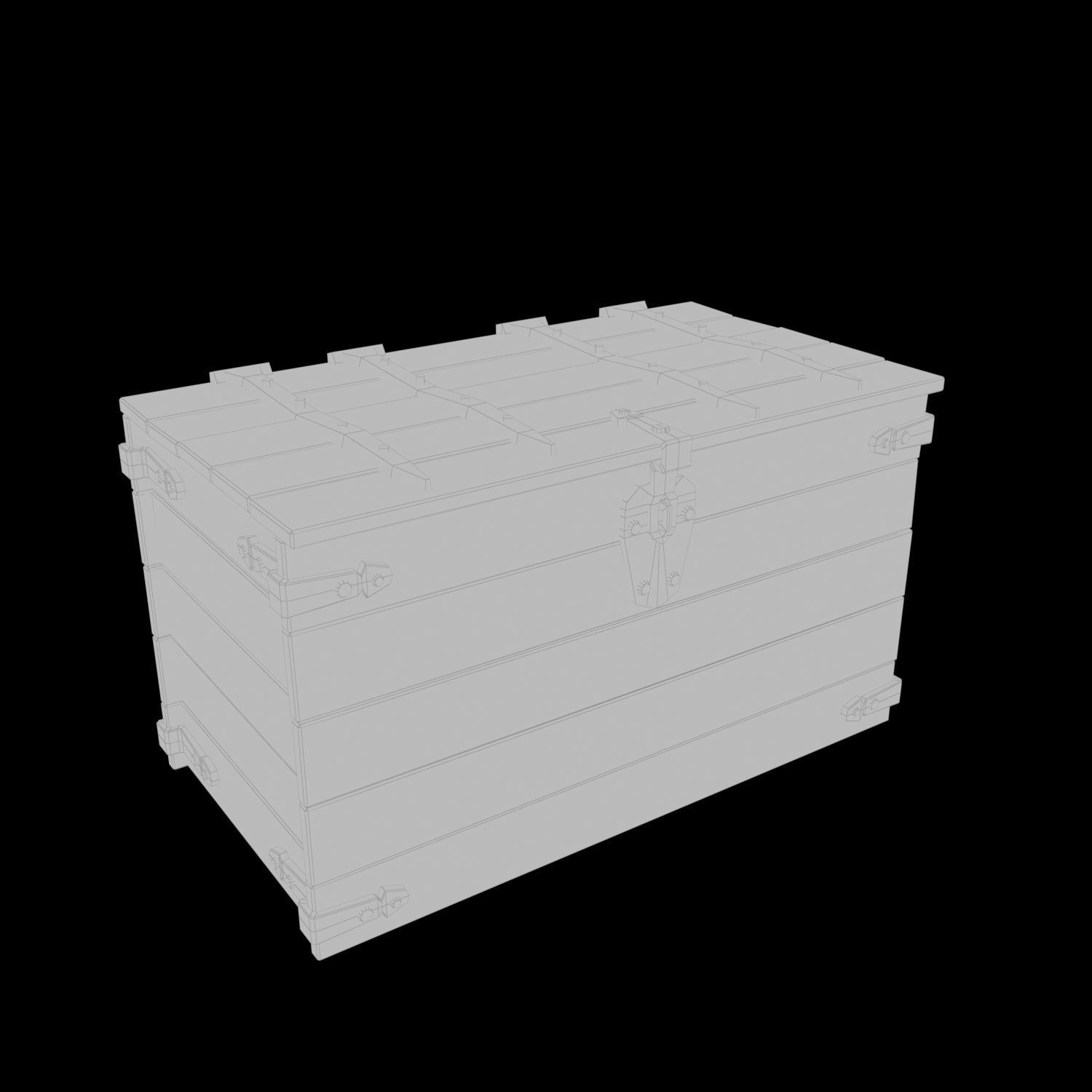 medieval Chest Low-poly 3D model_1