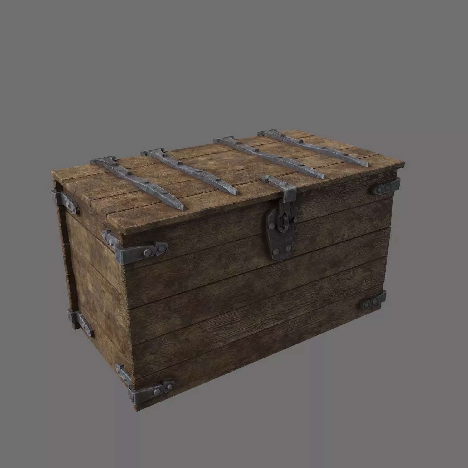 medieval Chest Low-poly 3D model_0